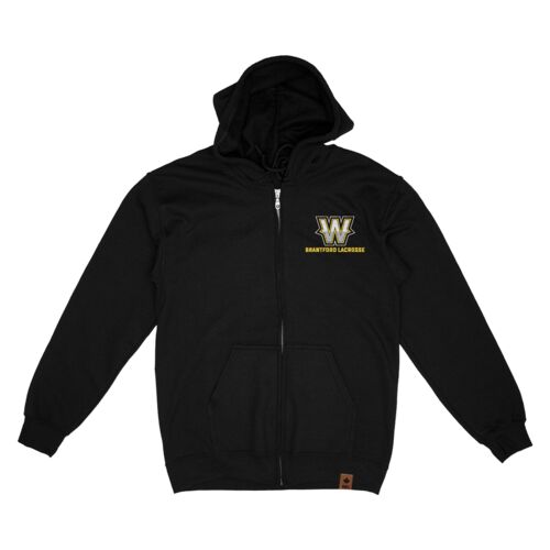 Brantford Warriors Adult Black Full Zip Hoodie Thumbnail