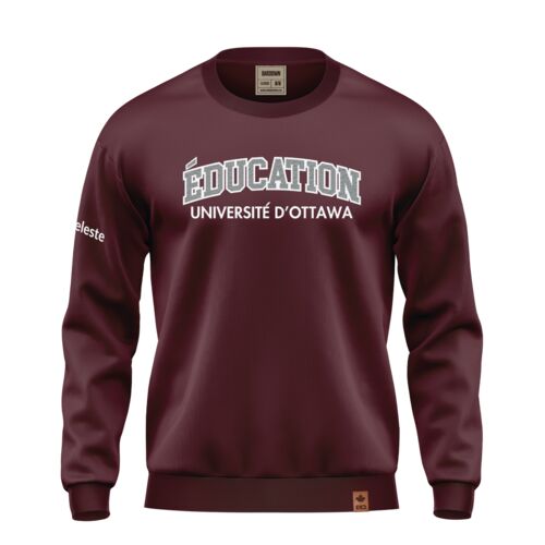 Uottawa Classic Crewneck Maroon French Thumbnail