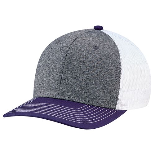 Cotton Drill / Polyester Heather Mesh Back Hat Youth Thumbnail