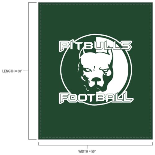 Pitbulls Football Sublimated Fleece Blanket Thumbnail