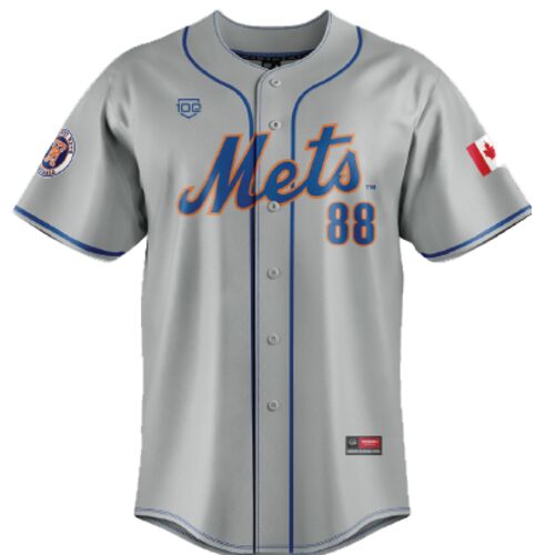 Toronto Mets Sublimated Full Button Baseball Jersey Youth Thumbnail