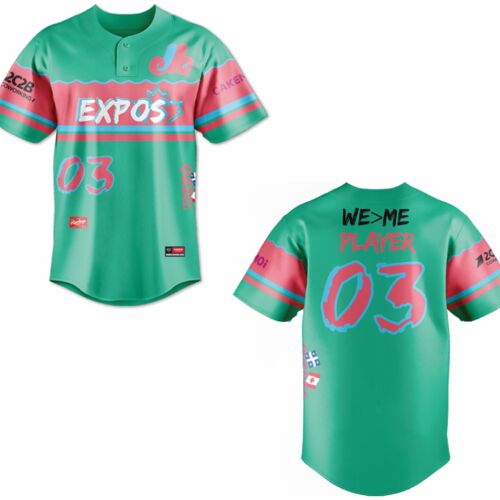 Quebec Sublimated Two Button Baseball Jersey Thumbnail