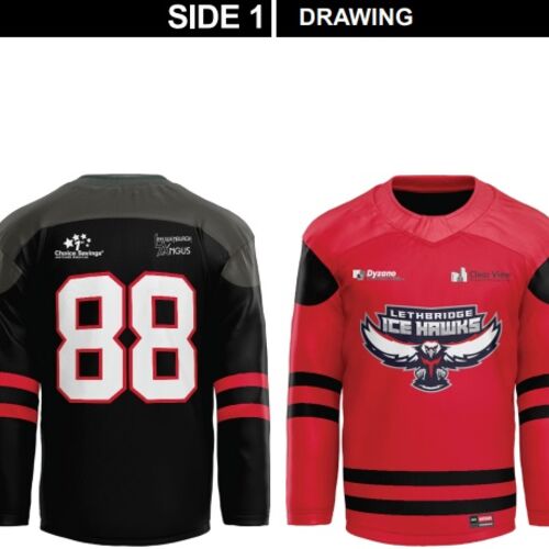 Lethbridge Ice Hawks Reversible Sublimated Jersey  Thumbnail