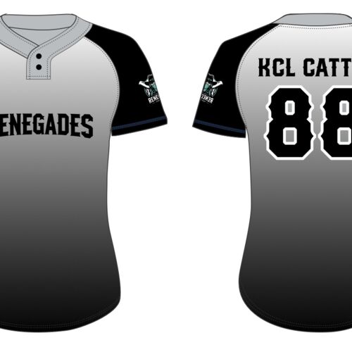 Coaldale Renegades Two Button Softball Sublimated Jersey 9 Adult  Thumbnail