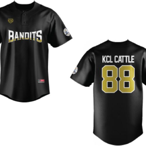 Coaldale Bandits Baseball Jersey - Black - Adult (KCL Cattle) Thumbnail