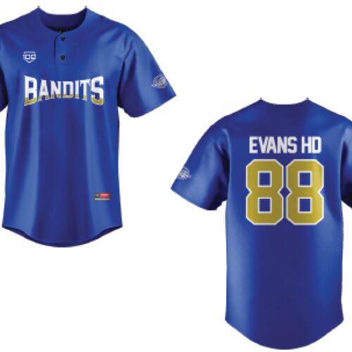 Coaldale Bandits Baseball Jersey - Blue - Adult (EVANS HD) Thumbnail