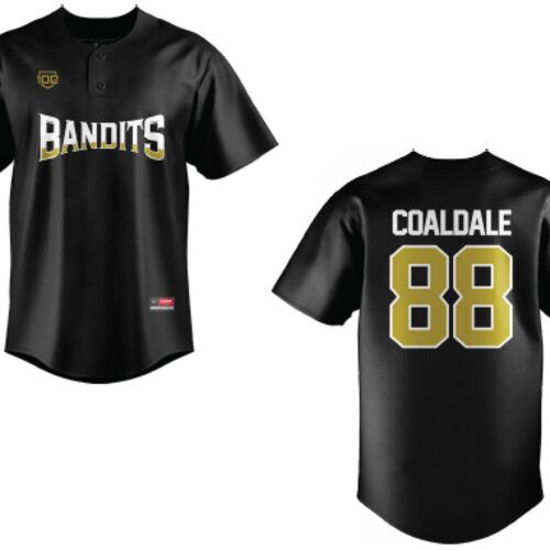 Coaldale Bandits Baseball Jersey - Black - Adult (Coaldale) Thumbnail