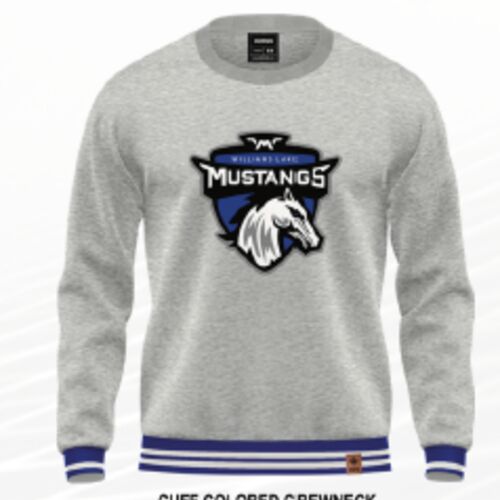 Williams Lake Mustangs Cuff Coloured Crewneck Thumbnail