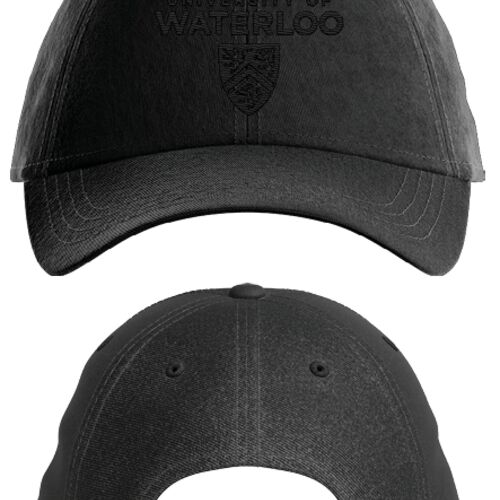 University of Waterloo Dad Hat Black on Black Thumbnail
