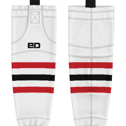 Red Deer Minor Sublimated Hockey Socks White Thumbnail