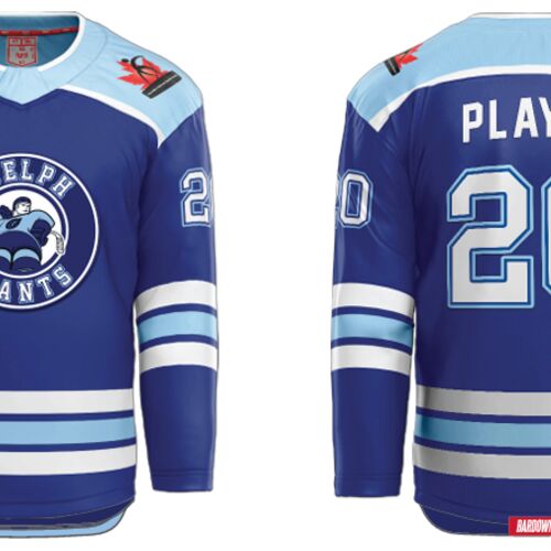 Guelph Giants Sublimated Hockey Jersey Blue - Youth Thumbnail
