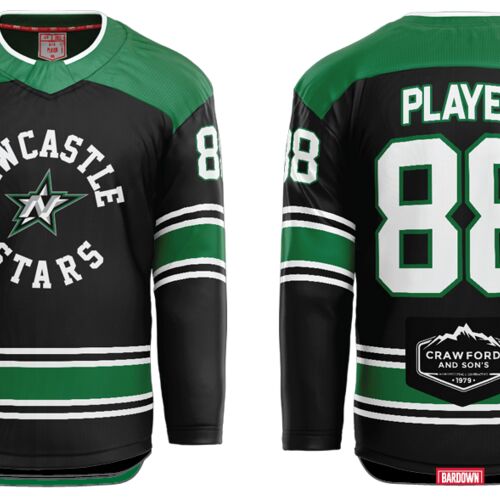 Newcastle Stars Black Hybrid Hockey Jersey - Youth Thumbnail