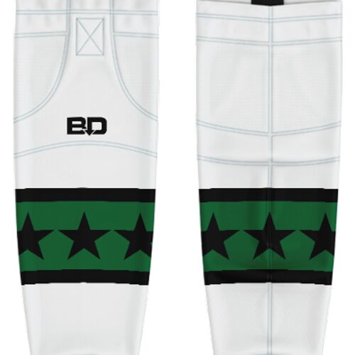 Newcastle Stars White Hybrid Hockey Socks - Adult Thumbnail