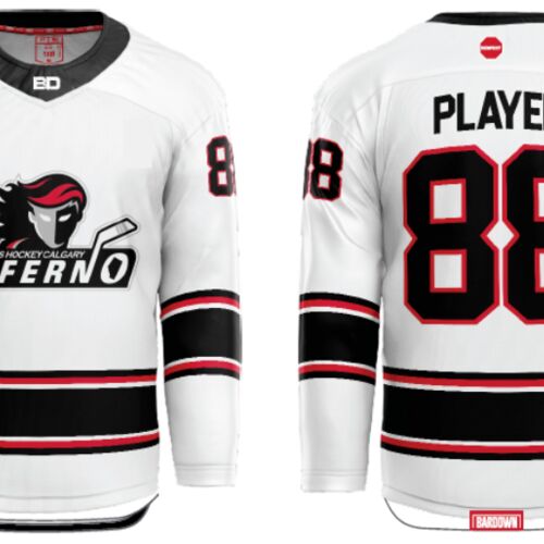 Jr. Inferno-GHC-Sublimated Hockey Jersey with Scoop - A3-White - Youth Thumbnail