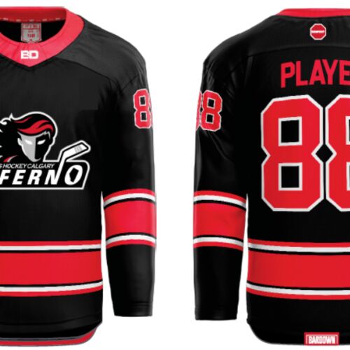 Jr. Inferno-GHC-Sublimated Hockey Jersey with Scoop - H1-Black - Adult Thumbnail