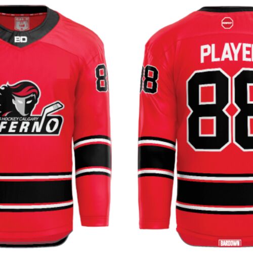 Jr. Inferno-GHC-Sublimated Hockey Jersey with Scoop - H3-Red - Adult Thumbnail
