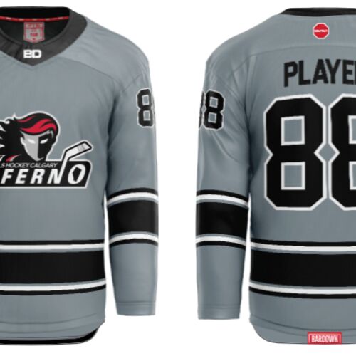 Jr. Inferno-GHC-Sublimated Hockey Jersey with Scoop - H5-Silver - Youth Thumbnail