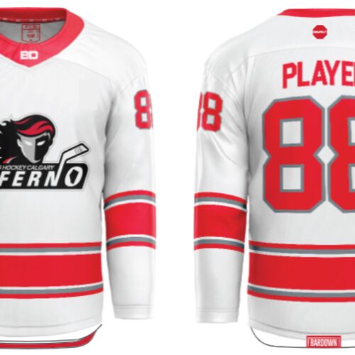 Jr. Inferno-GHC-Sublimated Hockey Jersey with Scoop - A6-White - Youth Thumbnail
