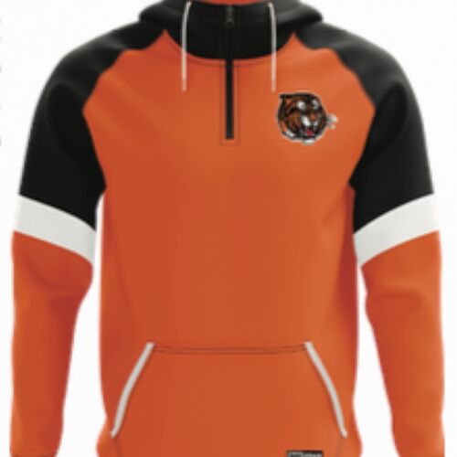 Medicine Hat Tigers Colour Block 1/4 Zip Raglan Hoodie Thumbnail