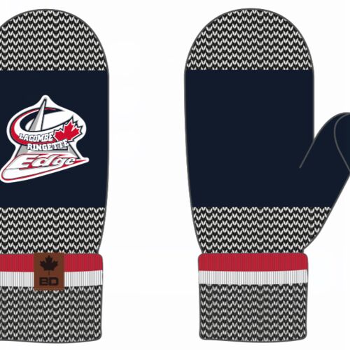 Lacombe Ringette Edge Pepper Stripes Mittens Thumbnail