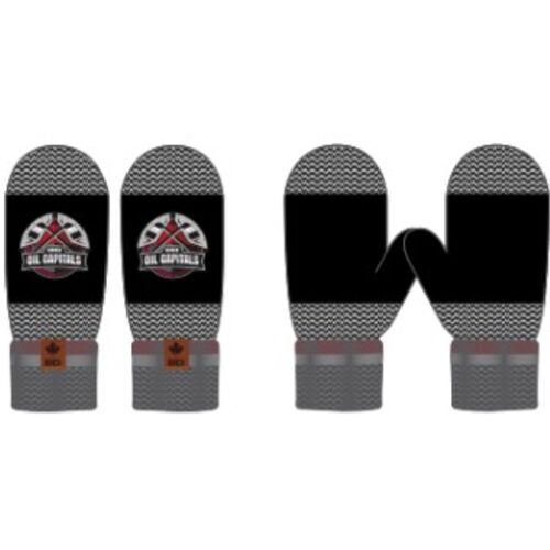 Virden Oil Capitals Pepper Stripes Mittens  Thumbnail