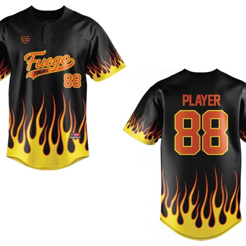 Fuego Sublimated Two Button Baseball Jersey Thumbnail