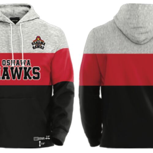 Oshawa OCHL Hawks Tri Colour Block Hoodie Youth Thumbnail