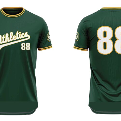 North Toronto Athletics Green Crewneck Sublimated Baseball Jersey w/ droptail - Youth Thumbnail