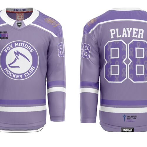 Fox Motors Hockey Fights Cancer Sublimated Hockey Jersey - Youth Thumbnail